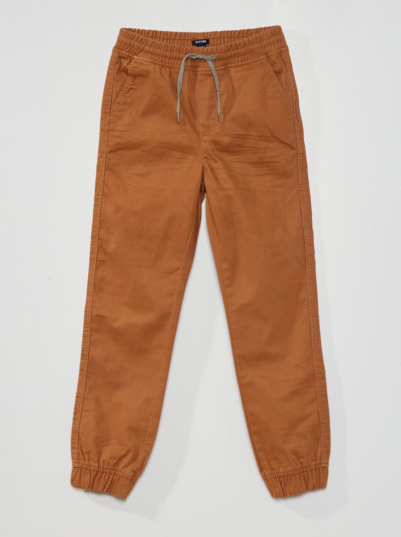 Joggers in twill Taglio più aderente BEIGE - Kiabi