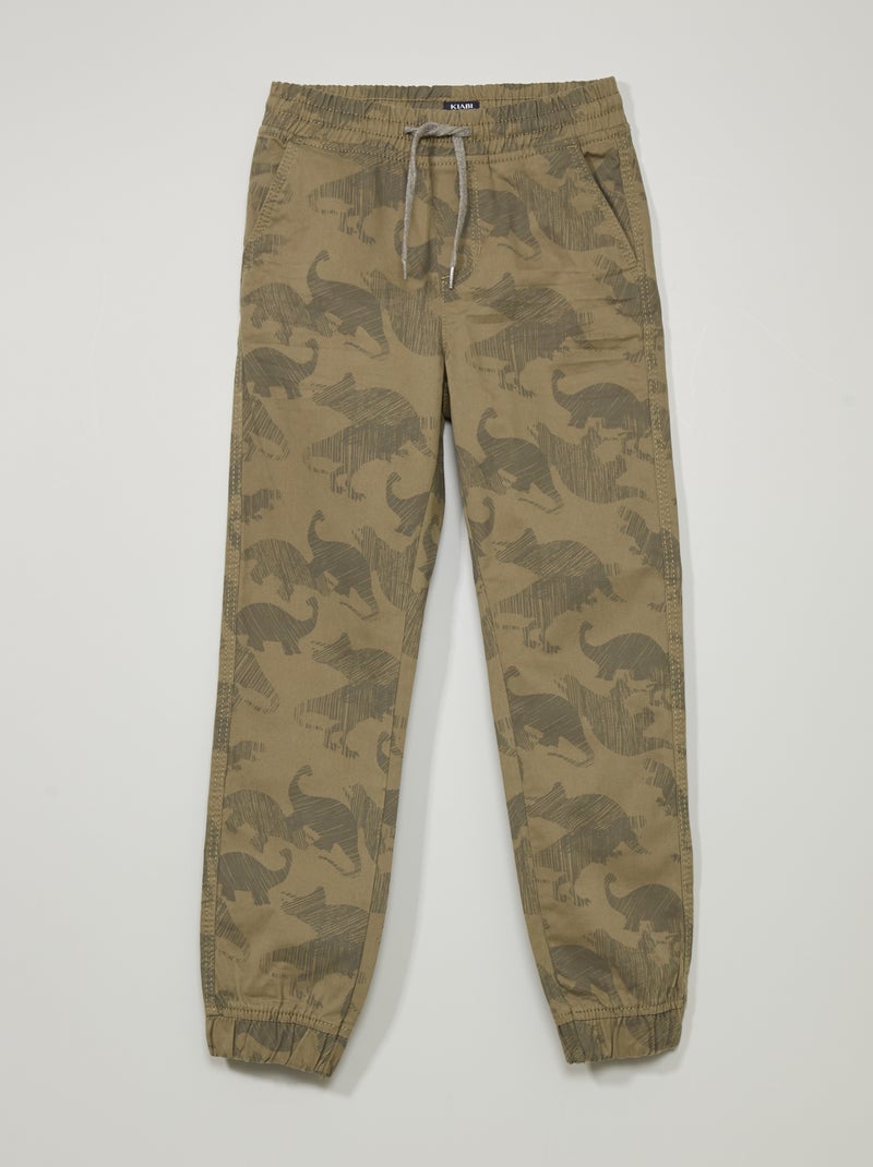 Joggers in twill Taglio più aderente KAKI - Kiabi
