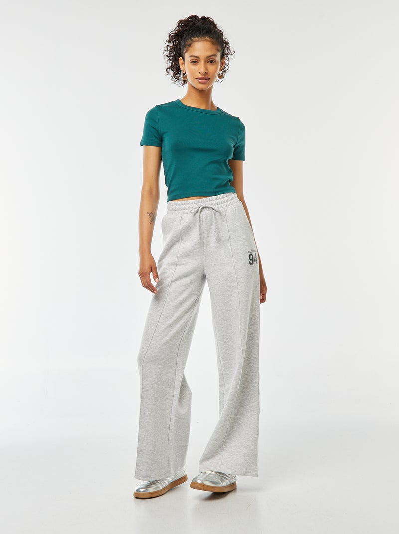 Joggers larghi con stampa sportswear Grigio - Kiabi