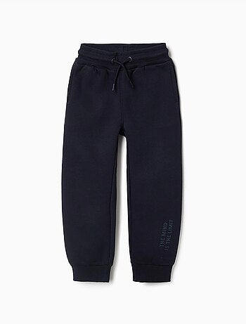 Joggers slim fit spazzolato con stampa