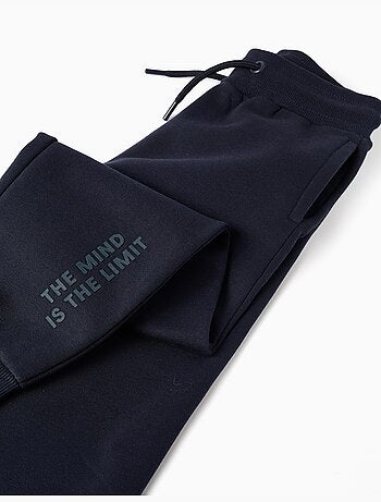 Joggers slim fit spazzolato con stampa