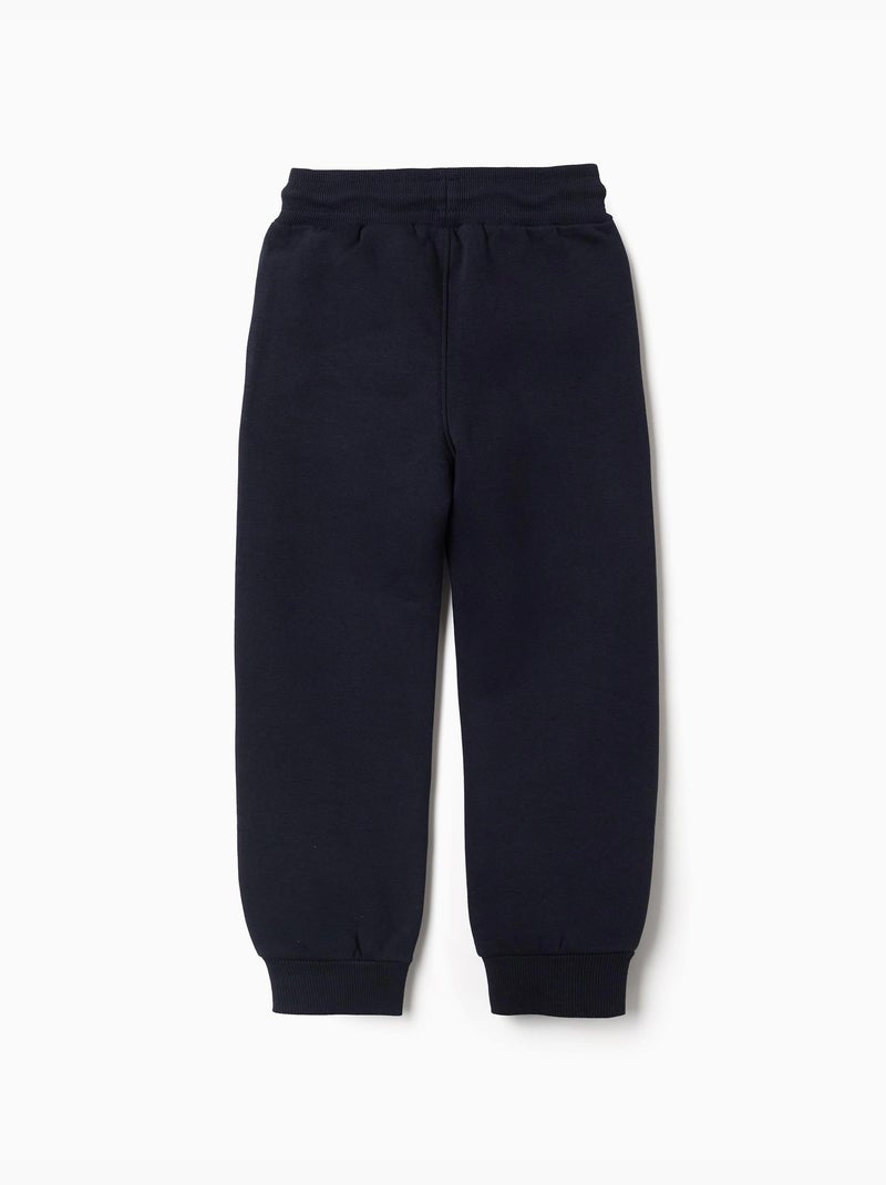 Joggers slim fit spazzolato con stampa Blu scuro - Kiabi