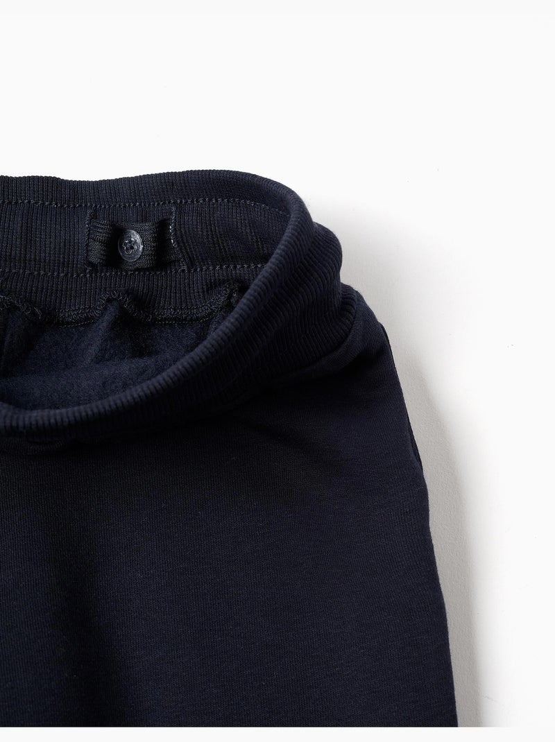 Joggers slim fit spazzolato con stampa Blu scuro - Kiabi