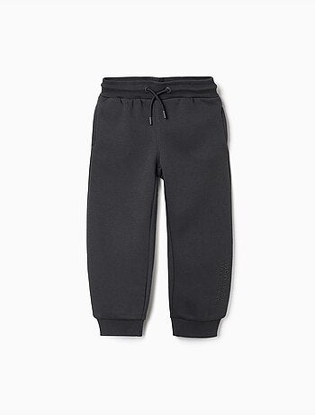 Joggers slim fit spazzolato con stampa