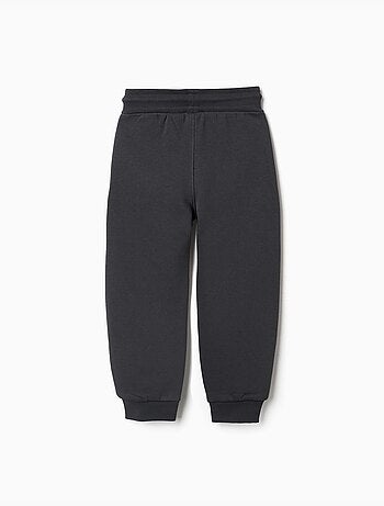 Joggers slim fit spazzolato con stampa
