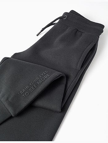 Joggers slim fit spazzolato con stampa