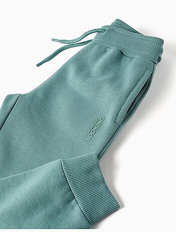 Joggers slim fit spazzolato con stampa