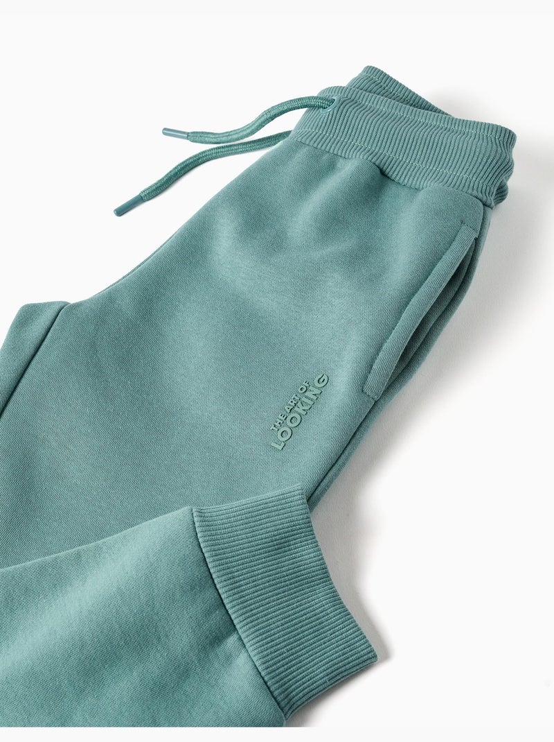 Joggers slim fit spazzolato con stampa Verde chiaro - Kiabi