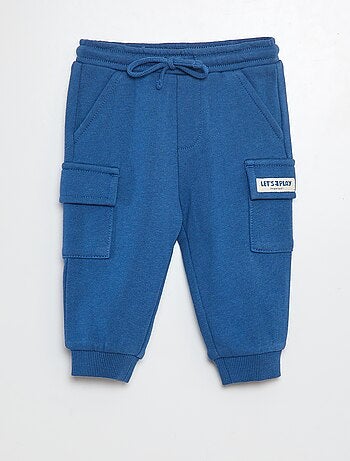 Joggers tinta unita con tasche con patta