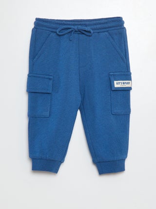Joggers tinta unita con tasche con patta