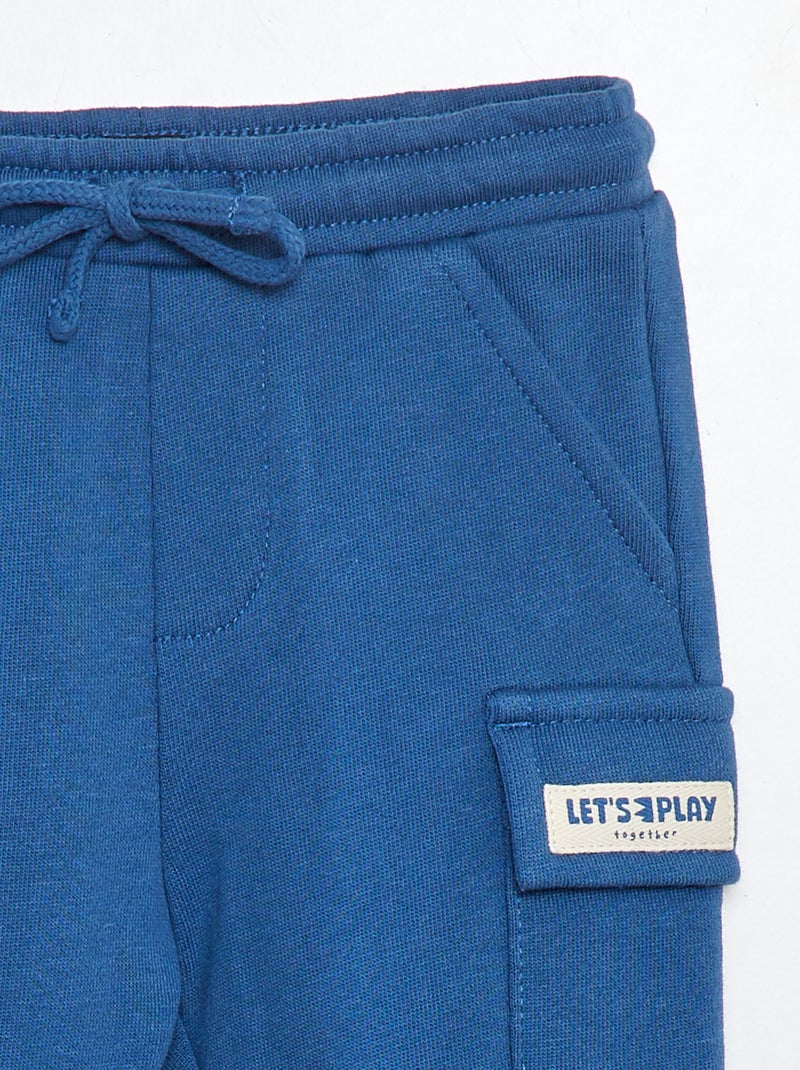 Joggers tinta unita con tasche con patta BLU - Kiabi