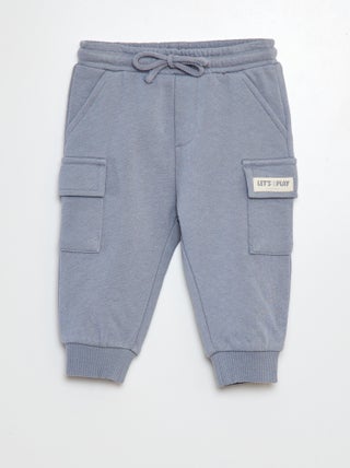 Joggers tinta unita con tasche con patta
