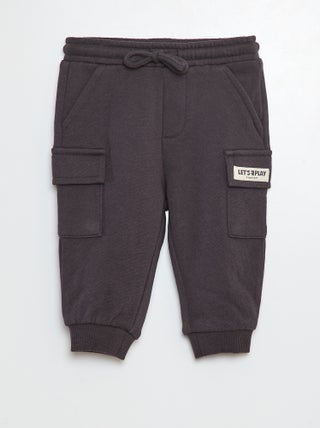 Joggers tinta unita con tasche con patta