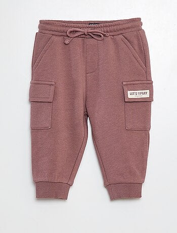 Joggers tinta unita con tasche con patta