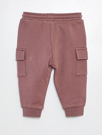 Joggers tinta unita con tasche con patta
