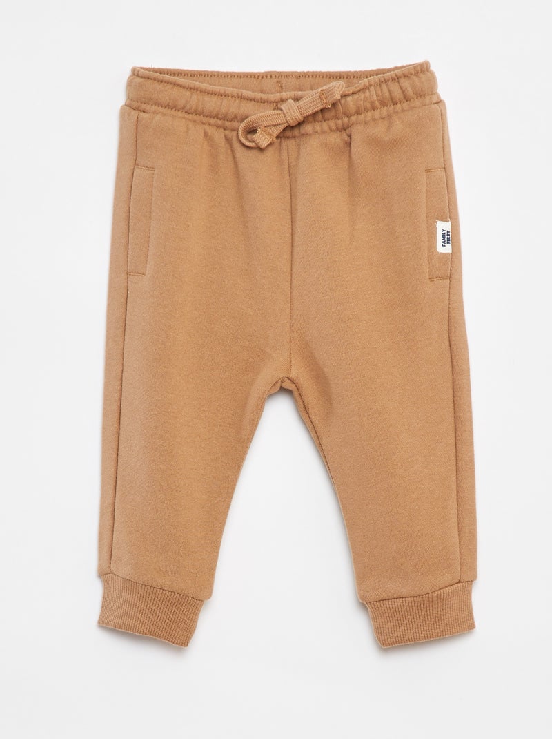 Joggers tinta unita con vita elasticizzata Beige - Kiabi