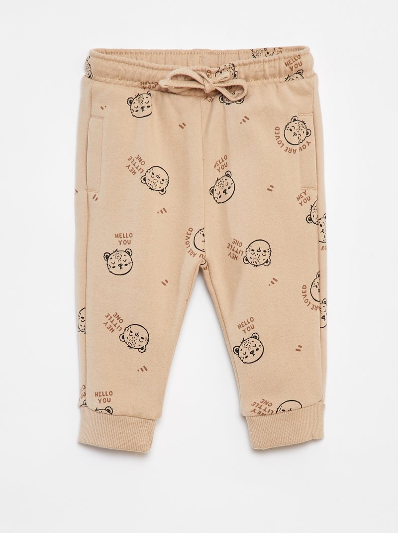 Joggers tinta unita con vita elasticizzata Beige - Kiabi