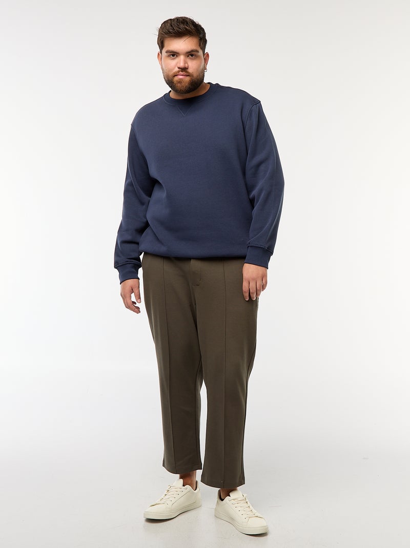 Joggers tinta unita in maglia piqué Kaki - Kiabi