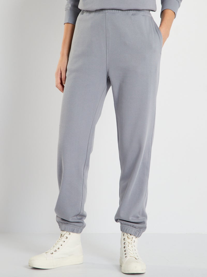 Joggers tinta unita in tessuto felpato BLU - Kiabi