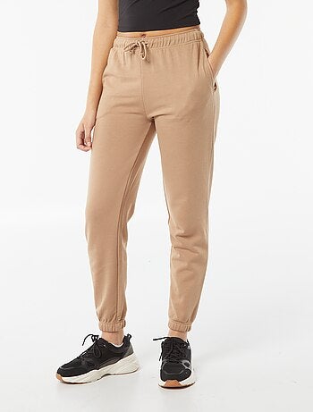 Joggers tinta unita in tessuto felpato leggero
