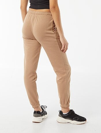 Joggers tinta unita in tessuto felpato leggero