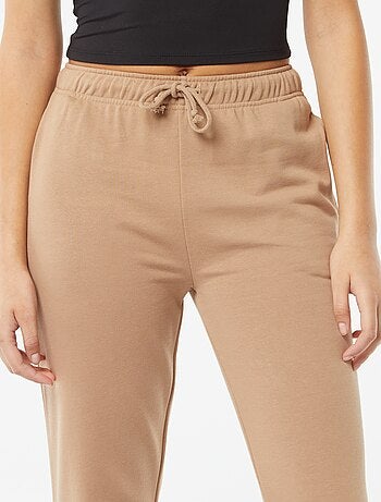 Joggers tinta unita in tessuto felpato leggero