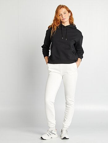 Joggers tinta unita in tessuto felpato leggero