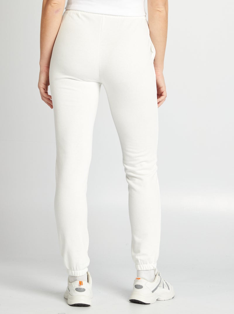 Joggers tinta unita in tessuto felpato leggero BIANCO - Kiabi