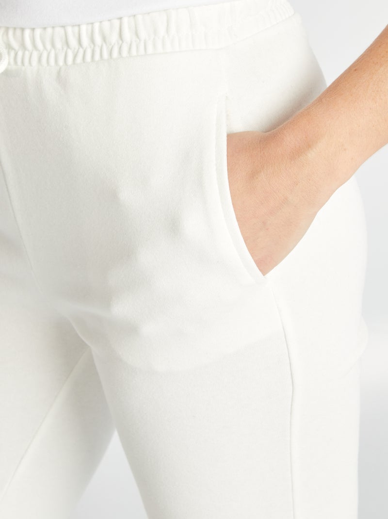 Joggers tinta unita in tessuto felpato leggero BIANCO - Kiabi