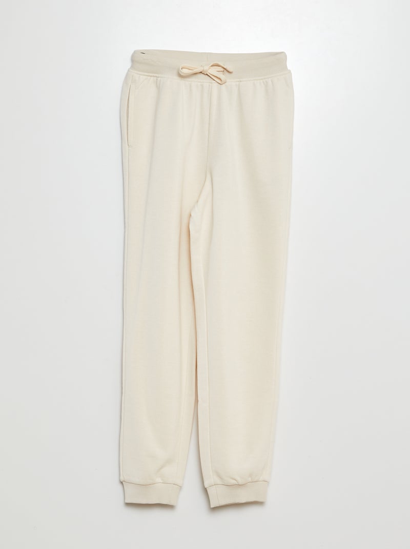 Joggers tinta unita in tessuto felpato leggero BIANCO - Kiabi