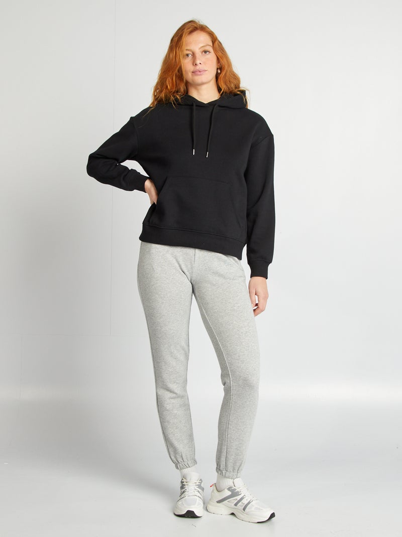 Joggers tinta unita in tessuto felpato leggero GRIGIO - Kiabi