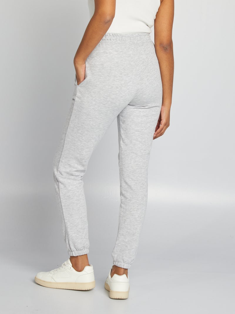 Joggers tinta unita in tessuto felpato leggero GRIGIO - Kiabi