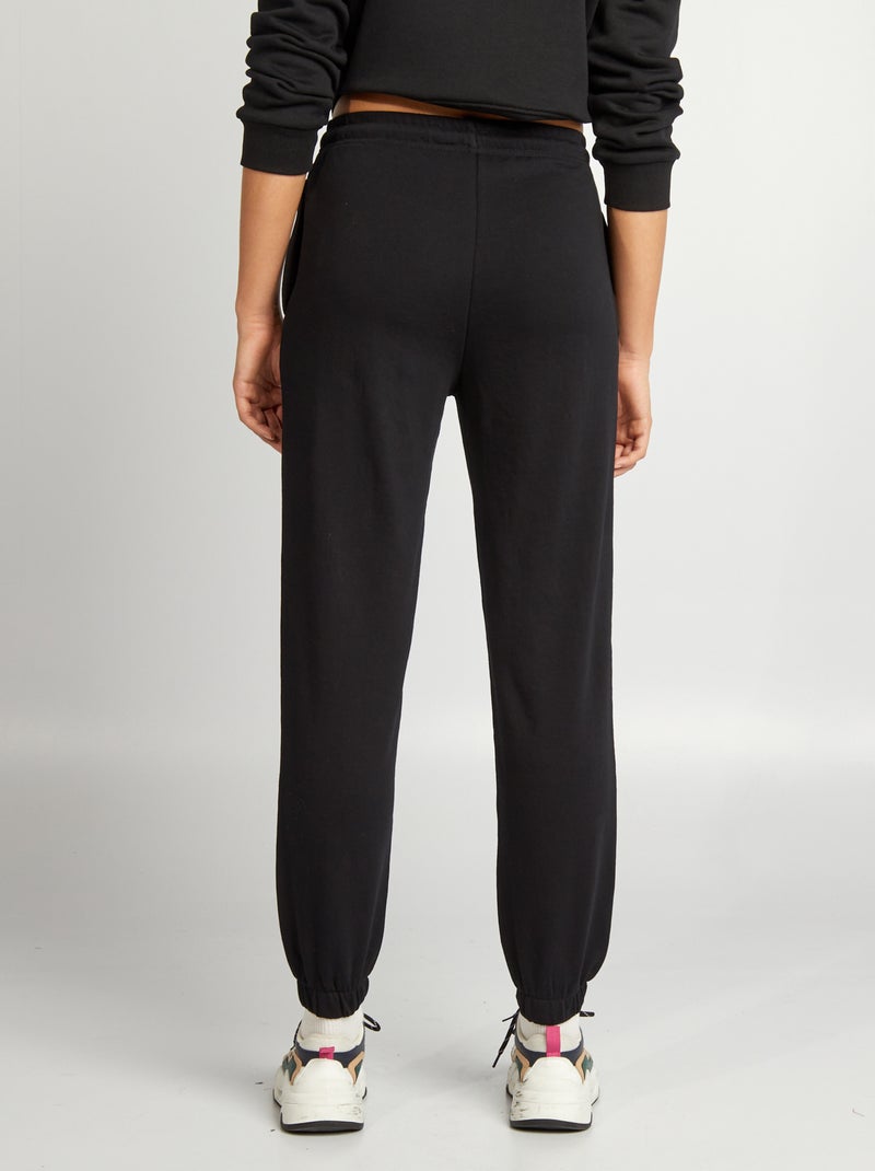 Joggers tinta unita in tessuto felpato leggero NERO - Kiabi