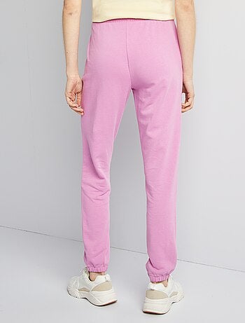 Joggers tinta unita in tessuto felpato leggero