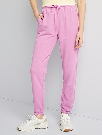Joggers tinta unita in tessuto felpato leggero
