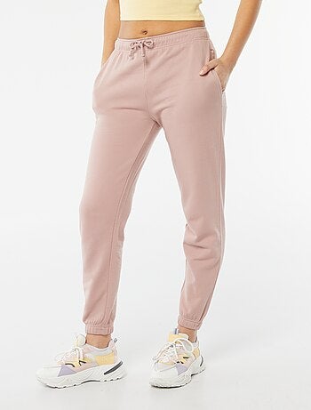 Joggers tinta unita in tessuto felpato leggero