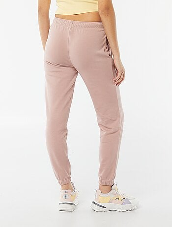 Joggers tinta unita in tessuto felpato leggero