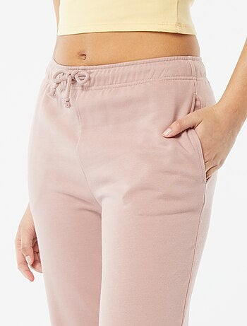 Joggers tinta unita in tessuto felpato leggero