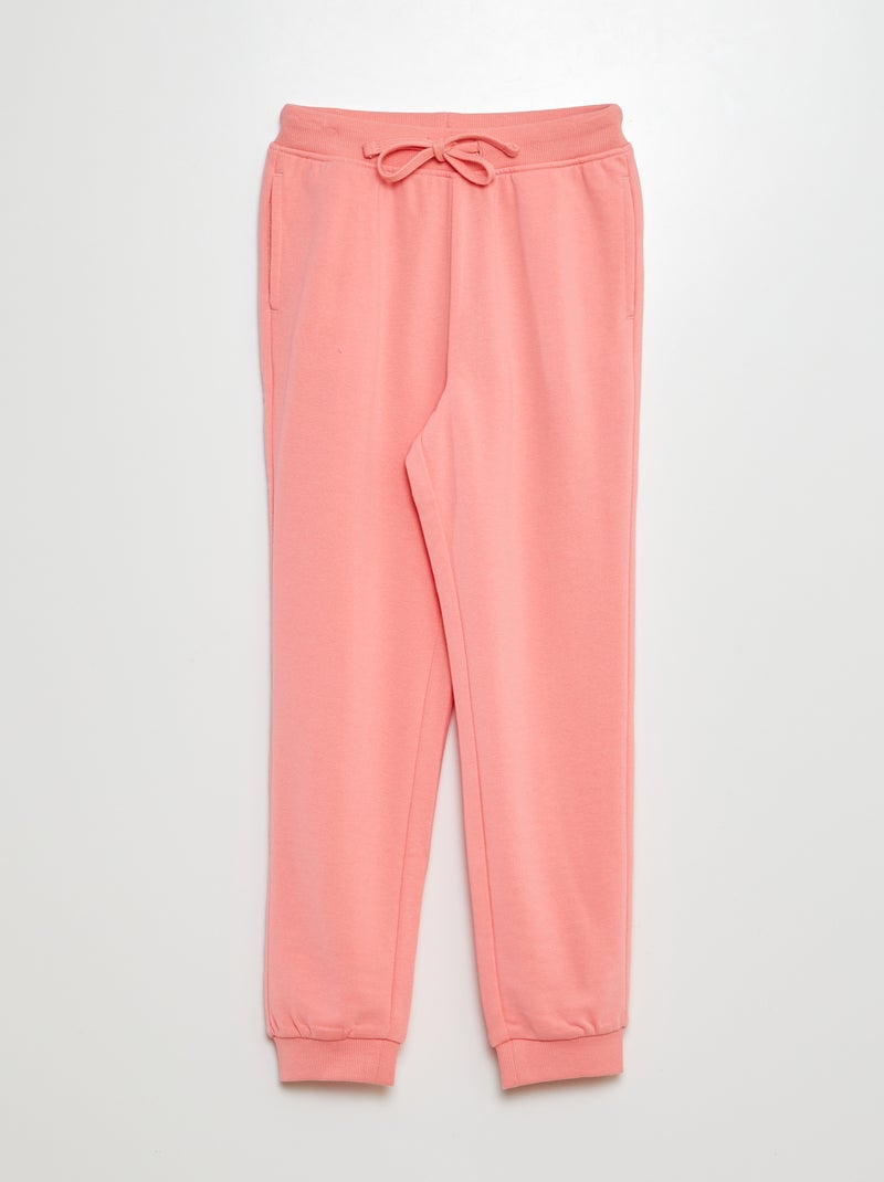 Joggers tinta unita in tessuto felpato leggero ROSA - Kiabi