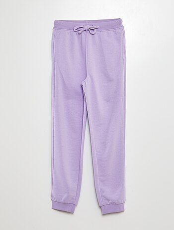Joggers tinta unita in tessuto felpato leggero