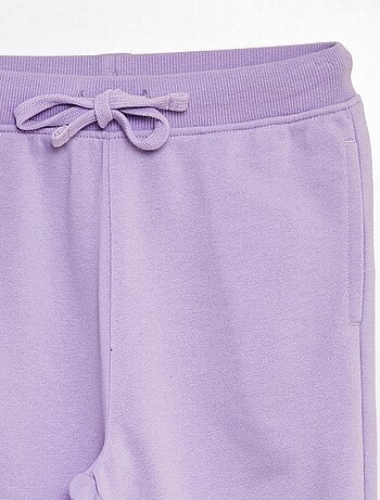 Joggers tinta unita in tessuto felpato leggero