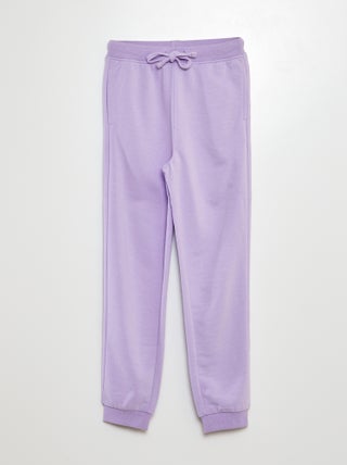 Joggers tinta unita in tessuto felpato leggero