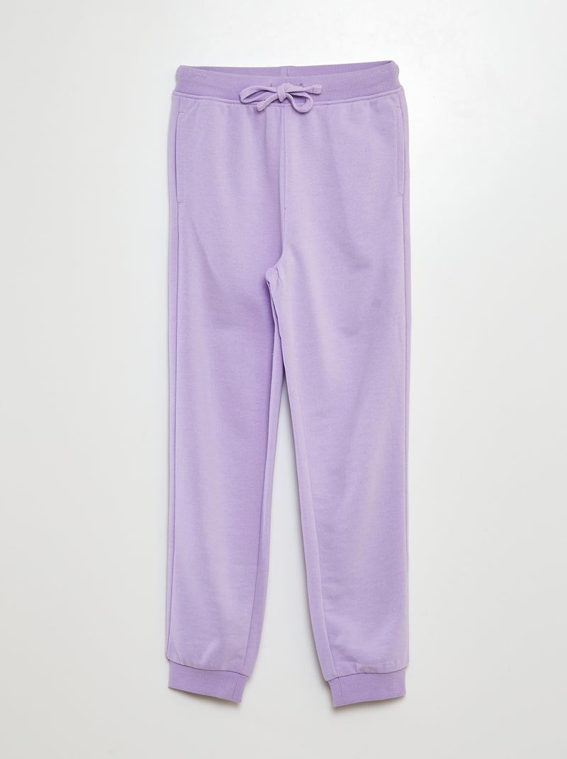 Joggers tinta unita in tessuto felpato leggero VIOLA - Kiabi