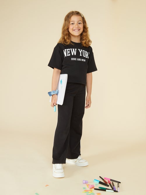 Joggers wide leg con vita elasticizzata - Kiabi