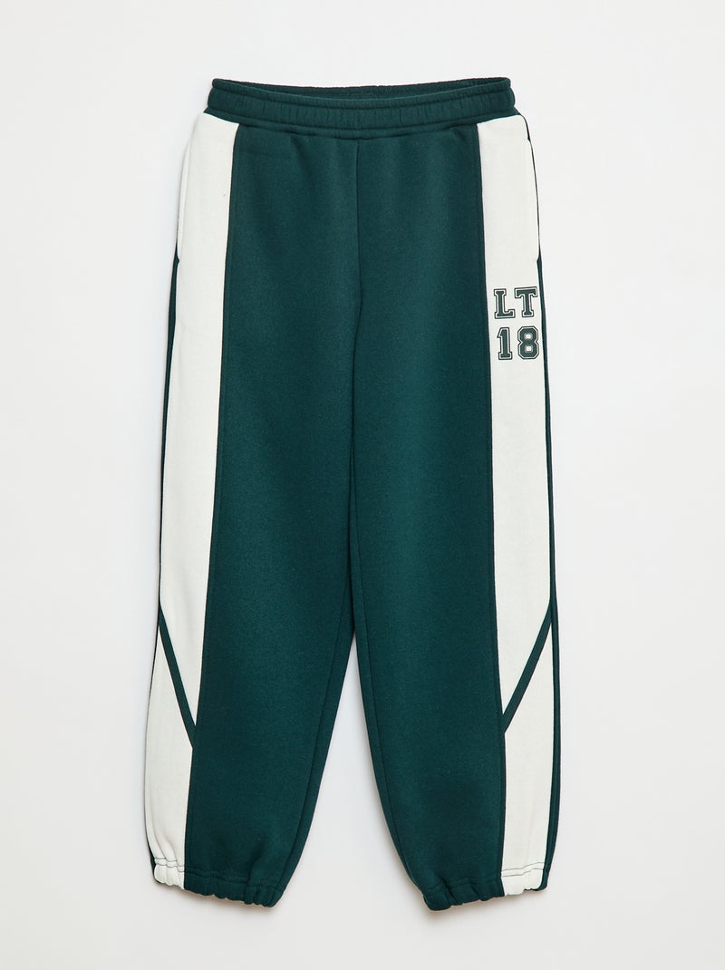 Jogging con bande a contrasto Verde - Kiabi