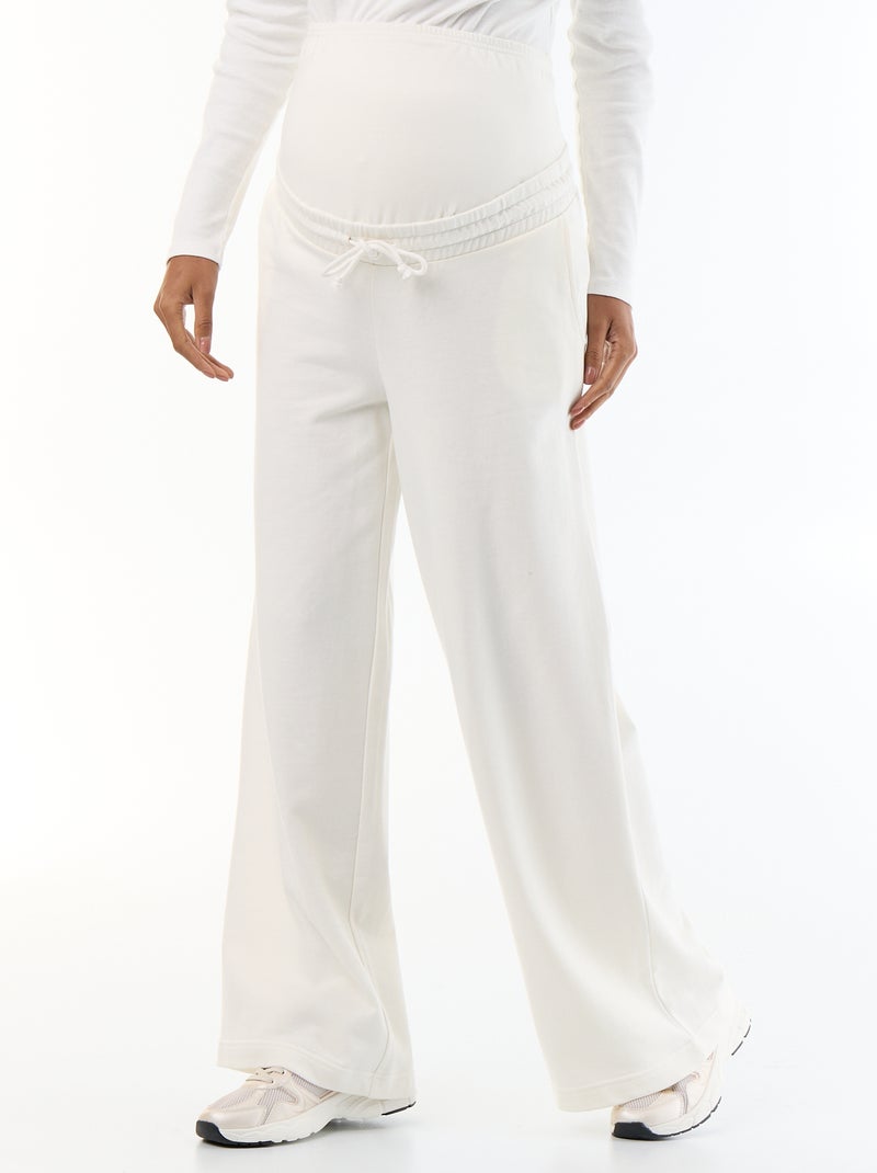 Jogging premaman wide leg in french terry Bianco - Kiabi