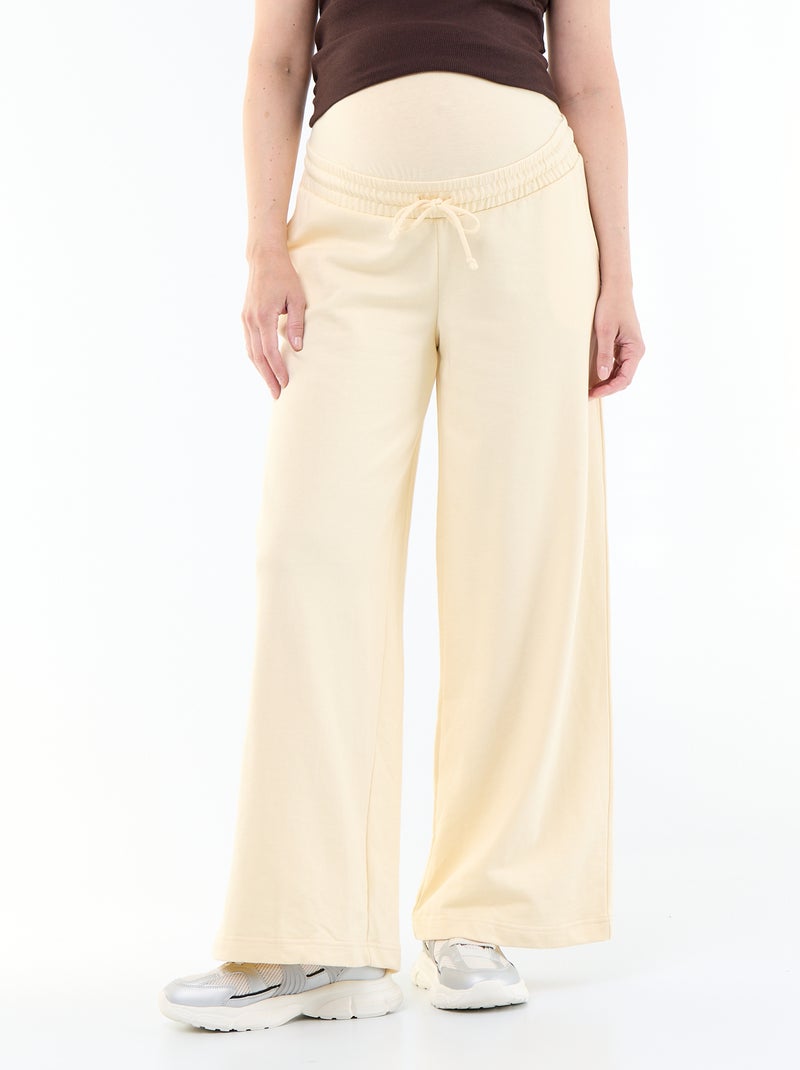 Jogging premaman wide leg in french terry Giallo chiaro - Kiabi