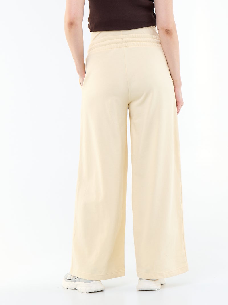 Jogging premaman wide leg in french terry Giallo chiaro - Kiabi