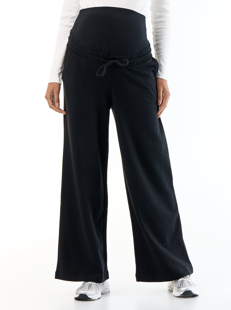 Jogging premaman wide leg in french terry Nero - Kiabi