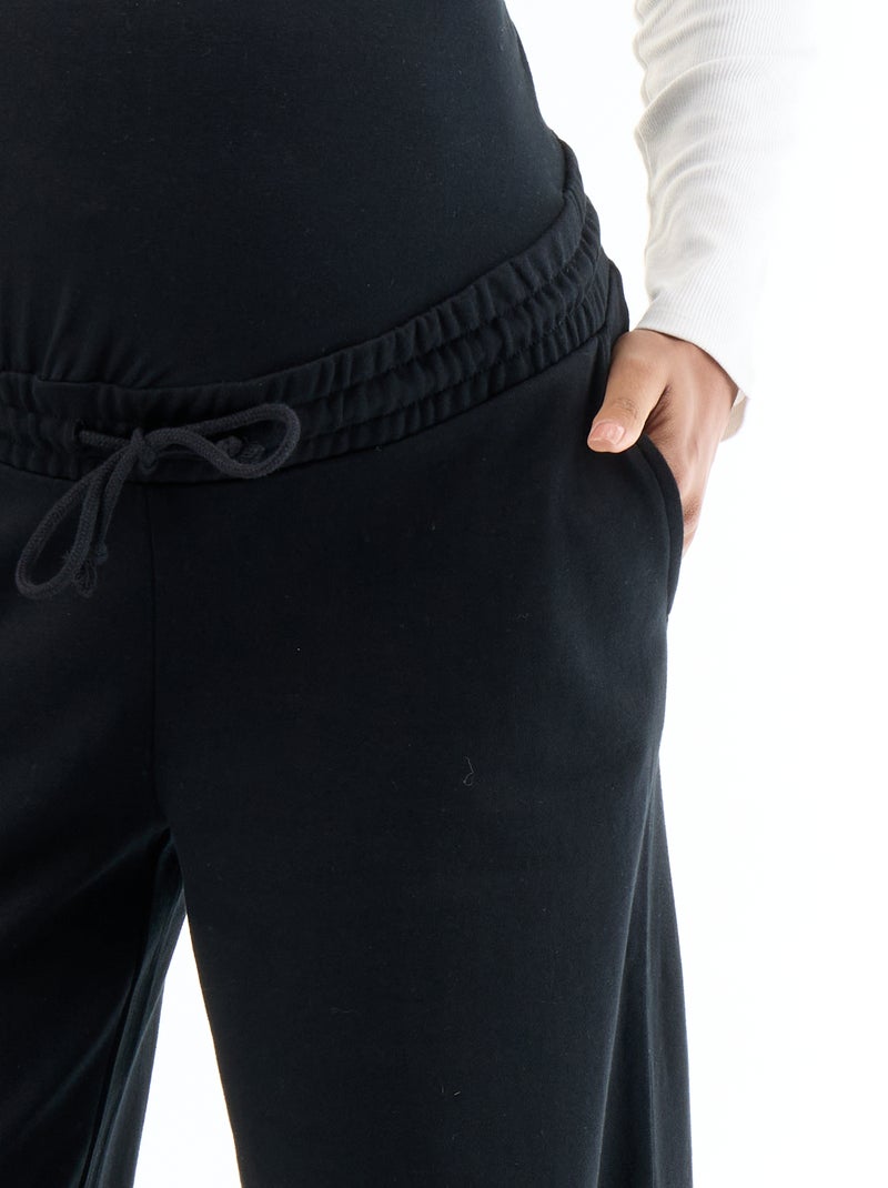 Jogging premaman wide leg in french terry Nero - Kiabi